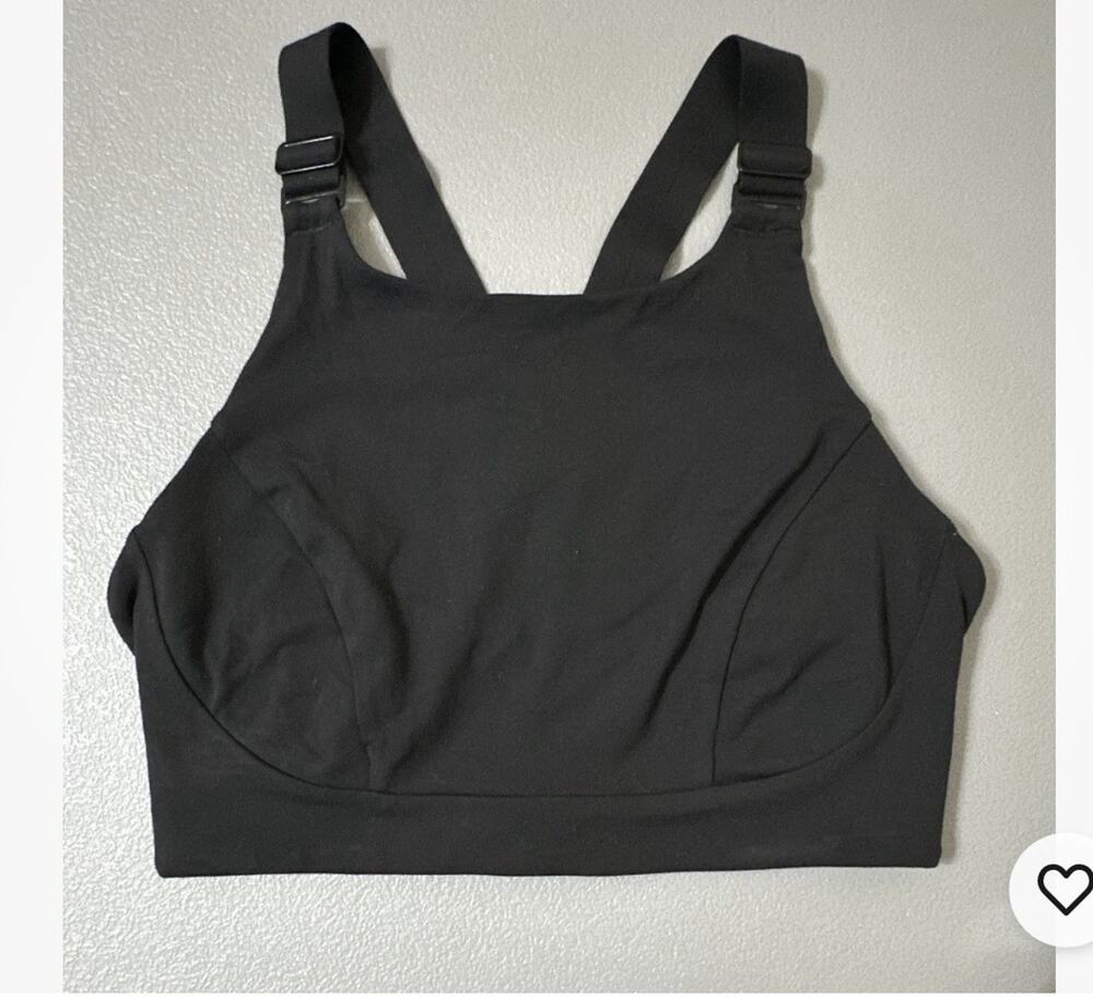 prAna Black Solid Logo Hook & Eye Wireless Sports Bra Women's Size S
